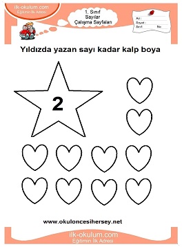 Çocuklar İçin Sayılar Çalışma Sayfaları 